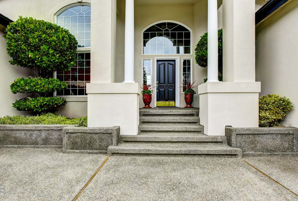 exposed aggregate concrete steps