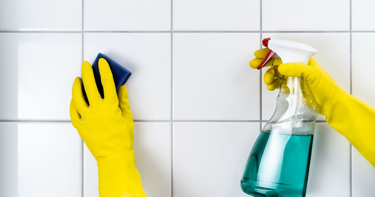cleaning grout from tiles