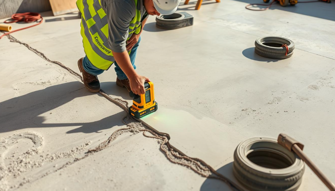 Concrete sealing covering cracks and holes