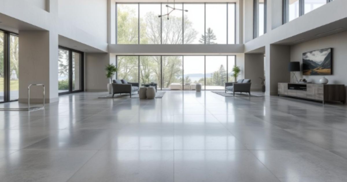 polished concrete office floor