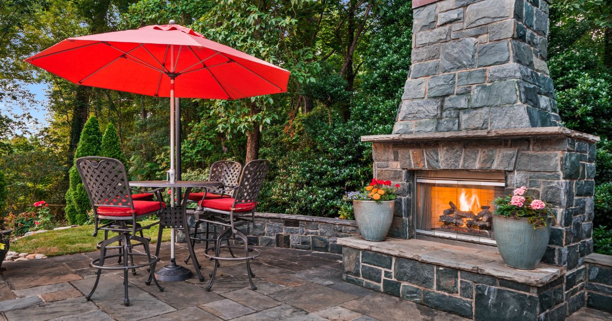 stenciled brick patio