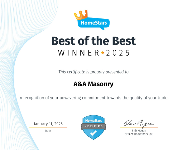 AA Masonry Best of the Best 2025