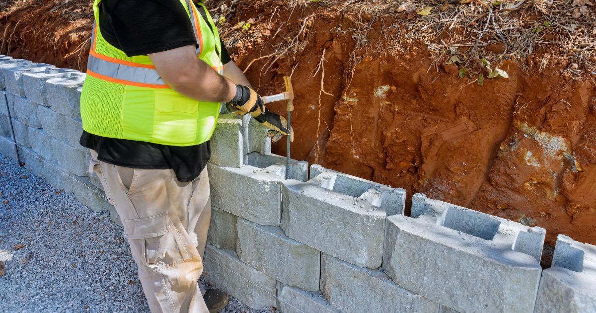 concrete block for garden retaining wall